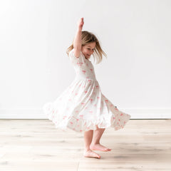 Puff Sleeve Twirl Dress in Bow