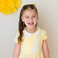 Peter Pan Collar Dress in Gingham Chamomile