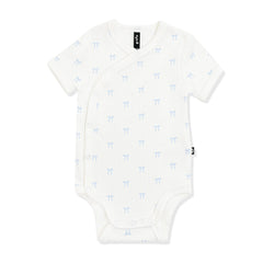 Pointelle Kimono Bodysuit in Sweet Blue Bow