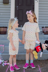 Flutter Sleeve Romper in Pastel Mickey Mouse