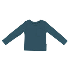 Long Sleeve Toddler Crew Neck Tee in Atlantic