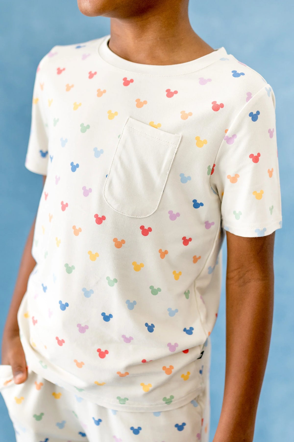 Toddler Crew Neck Tee in Pastel Mickey Mouse