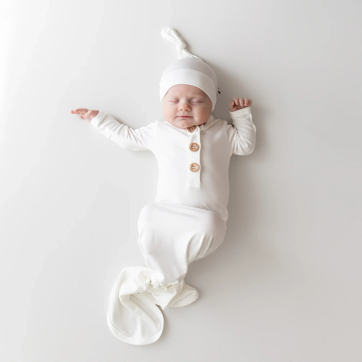 Knotted Gown with Hat Set in Cloud