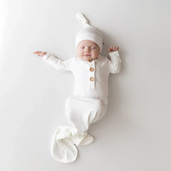 Knotted Gown with Hat Set in Cloud