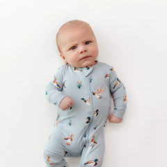 Zippered Romper in Mallard Duck
