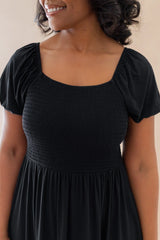 Women’s Smocked Dress in Midnight