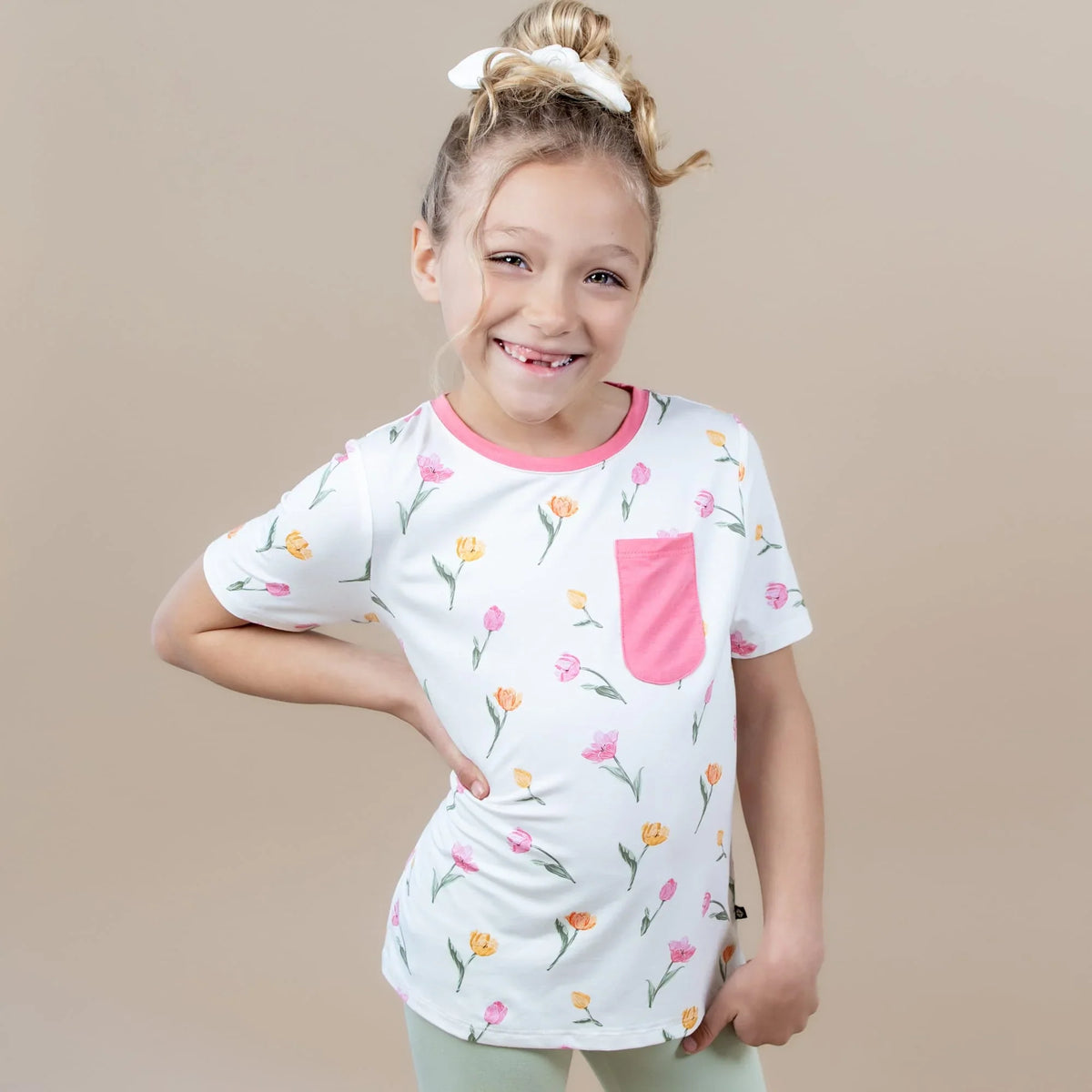 Toddler Crew Neck Tee in Tulip