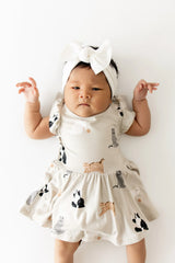Twirl Bodysuit Dress in Fluffy Cat
