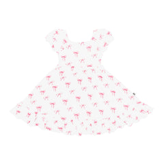 Puff Sleeve Twirl Dress in Bow