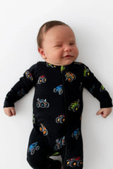 Zippered Footie in Monster Truck