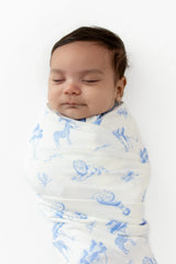 Swaddle Blanket in Toile Safari