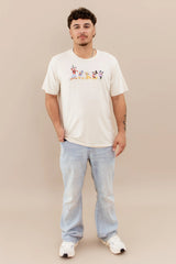 Men's Crew Neck Tee in Mickey and Friends on Ecru