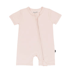 Zippered Shortall Romper in Blush