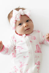 Knotted Bow Headband in Toile Ballet