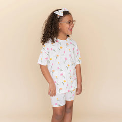 Toddler Biker Short Set in Tulip