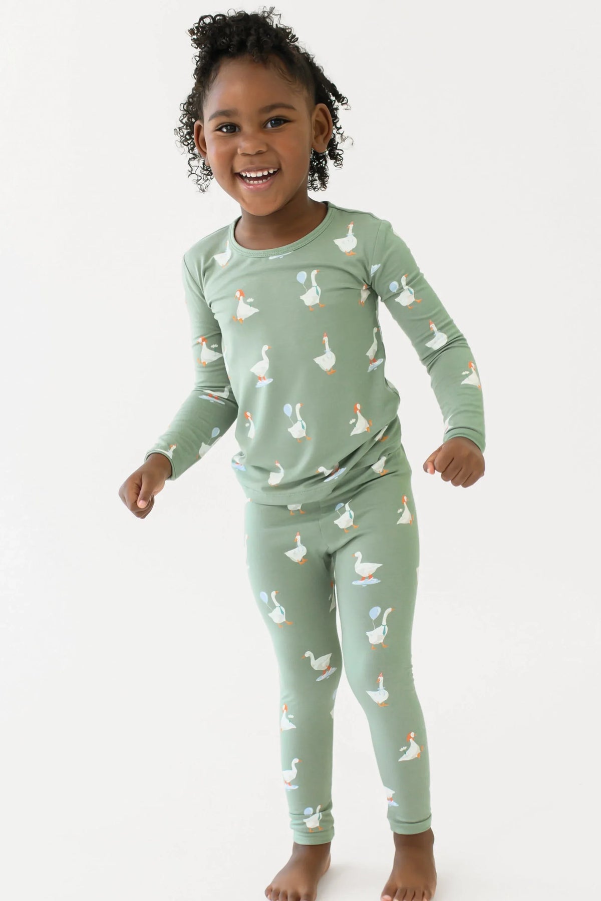 Long Sleeve Pajamas in Silly Goose