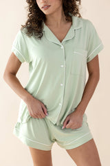 Women's Short Sleeve Pajama Set in Basil