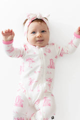 Zippered Romper in Toile Ballet