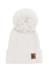 Chunky Knit Pom Beanie in Oat