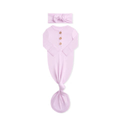 Knotted Gown with Bow Set in Thistle