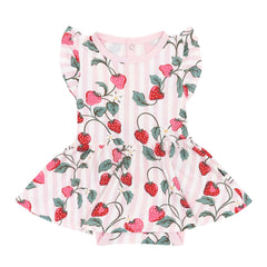 Twirl Bodysuit Dress in Strawberry Fields
