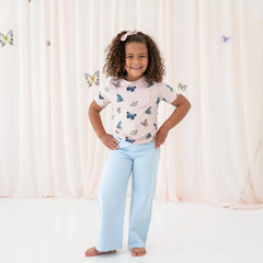 Toddler Crew Neck Tee in Blush Butterfly