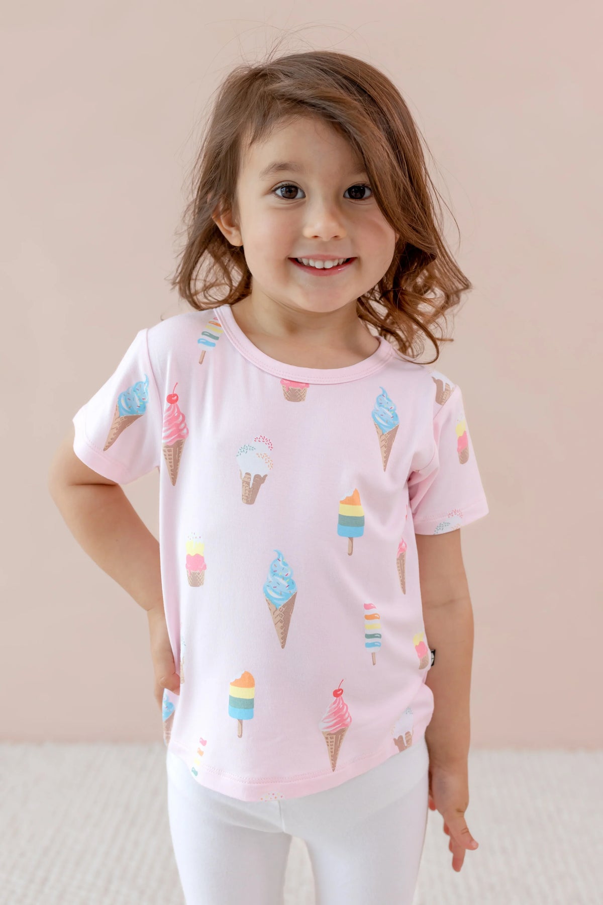 Toddler Basic Tee in Sakura Ice Cream