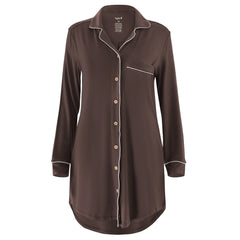 Long Sleeve Women’s Nightshirt in Espresso