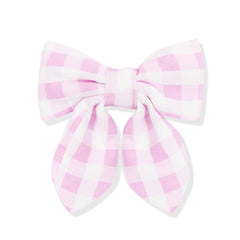 Medium Alligator Clip Bow in Gingham Thistle
