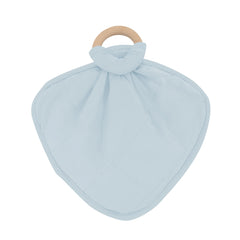 Lovey in Fog with Removable Wooden Teething Ring