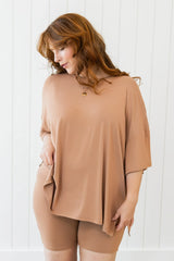 Women’s Biker Short Set in Latte