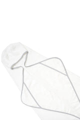 Toddler Hooded Bath Towel in Cloud with Storm Trim