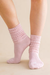 Adult Scrunch Socks in Blush
