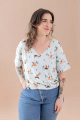 Women's Relaxed Fit V-Neck in Winnie the Pooh Hundred Acre Wood