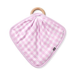 Lovey in Gingham Thistle with Removable Wooden Teething Ring