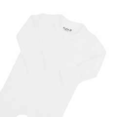 Ribbed Zipper Footie in Cloud