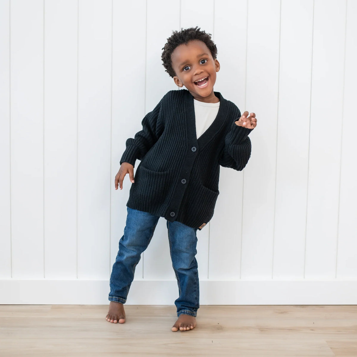 Chunky Knit Oversized Cardigan in Midnight