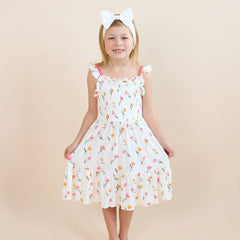 Smocked Dress in Tulip