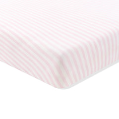 Crib Sheet in Small Sakura Stripe