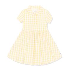 Polo Dress in Gingham Chamomile