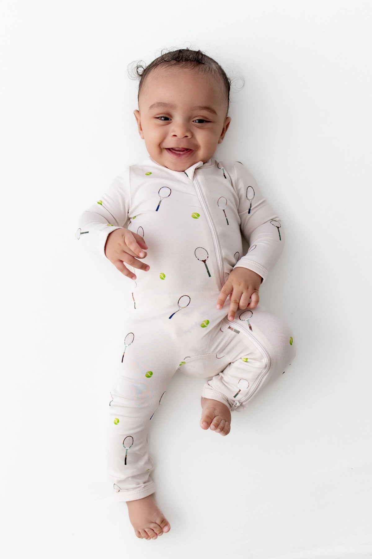 Zippered Romper in Tennis