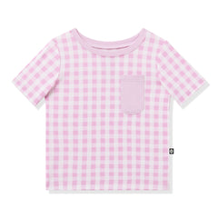 Toddler Crew Neck Tee in Gingham Thistle