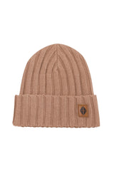 Chunky Knit Ribbed Beanie in Latte
