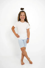 Ribbed Toddler Biker Shorts in Breeze