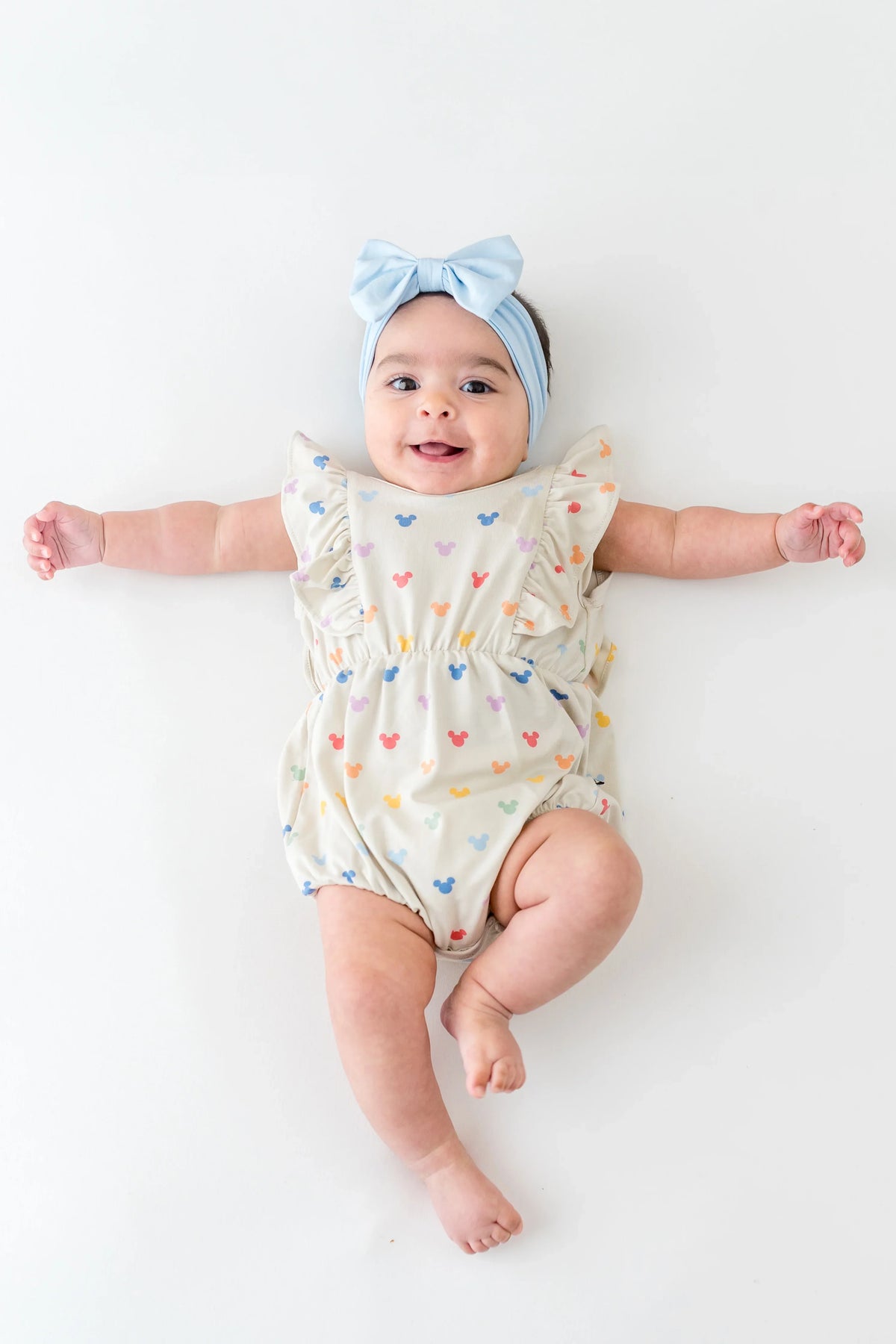 Bubble Romper in Pastel Mickey Mouse